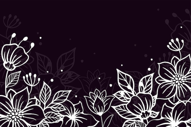 Elegant Black and White Floral Pattern with Stylized Blossoms | Jiffy ...