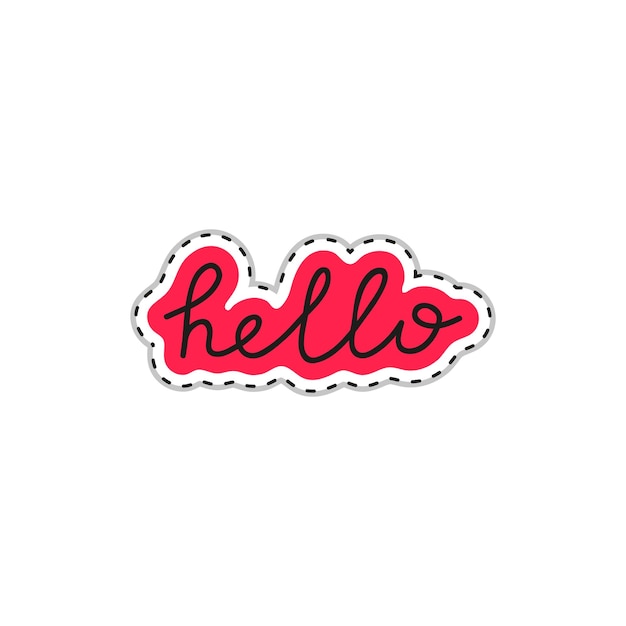Vibrant Red Cursive 'Hello' Greeting Sticker | Jiffy Designs