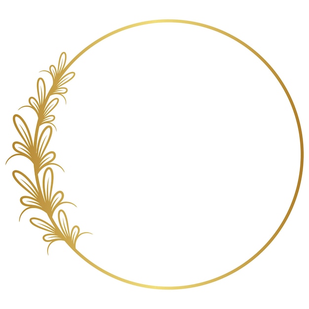 Elegant Golden Floral Frame with Circular Design | Jiffy Designs