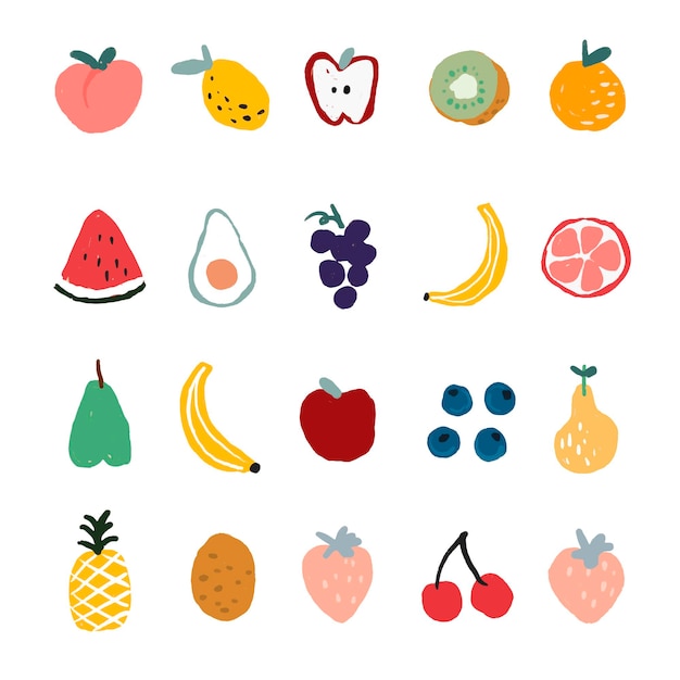 Vibrant Fruit and Produce Collection - Diverse Shapes, Colors, and ...