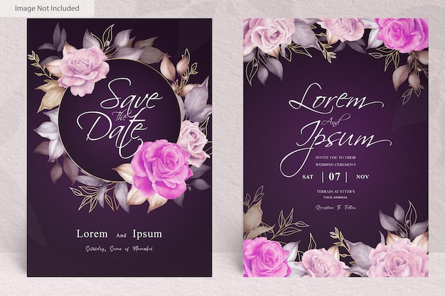 Elegant Floral Wedding Invitation with Calligraphic Text | Jiffy Designs