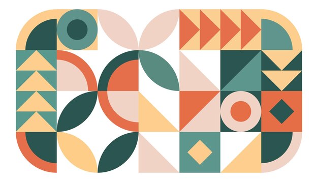 Vibrant Geometric Shapes in Warm Hues Composition | Jiffy Designs
