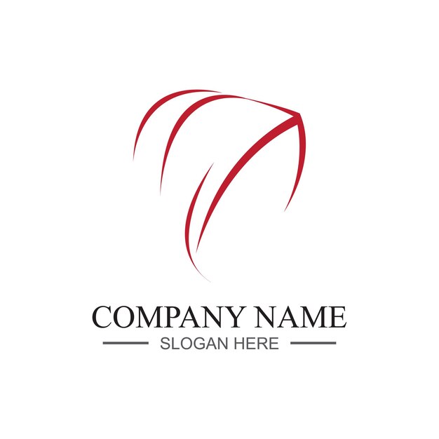 Elegant Red Swooping Curves Company Branding Logo | Jiffy Designs