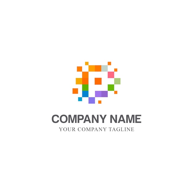 Vibrant Geometric Mosaic Logo with Company Name | Jiffy Designs