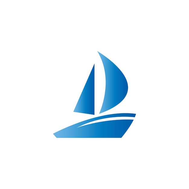 Elegant Blue Sailboat Icon Depicting Smooth Sailing | Jiffy Designs