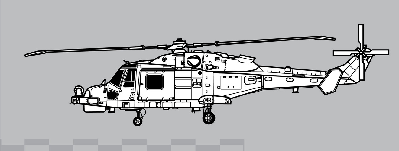 Agusta Westland Aw159 Wildcat. Vector Drawing Of Multirole Helicopter ...