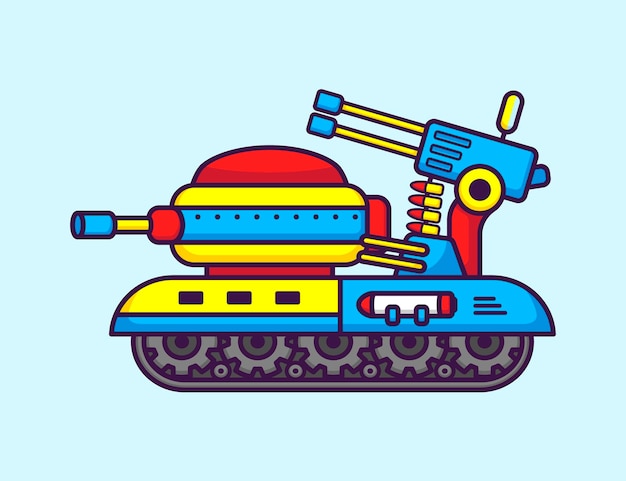 Vibrant Futuristic Tank with Striking Color Palette | Jiffy Designs