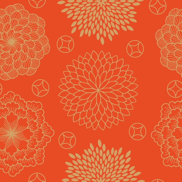 Vibrant Floral Pattern in Shades of Orange | Jiffy Designs