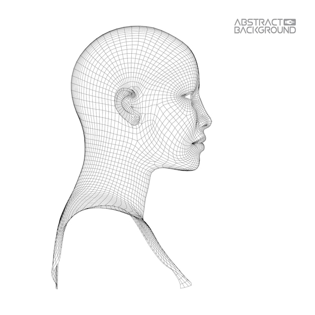 Minimalist Wireframe Portrait with Geometric Grid Overlay | Jiffy Designs