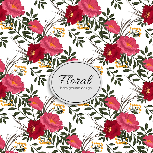 Vibrant Red Floral Pattern with Watercolor Blooms | Jiffy Designs