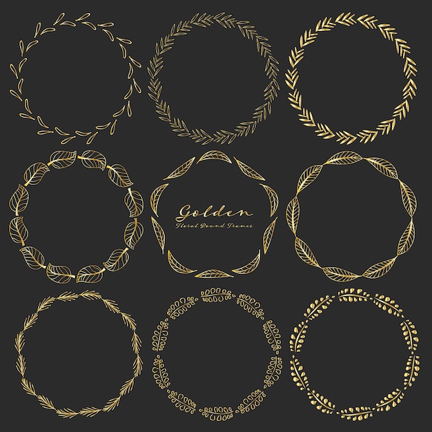 Elegant Golden Wreath Frames and Embellishments Collection | Jiffy Designs