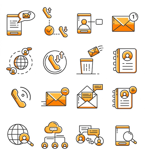 Vibrant Communication Icons Depicting Digital Connectivity and ...