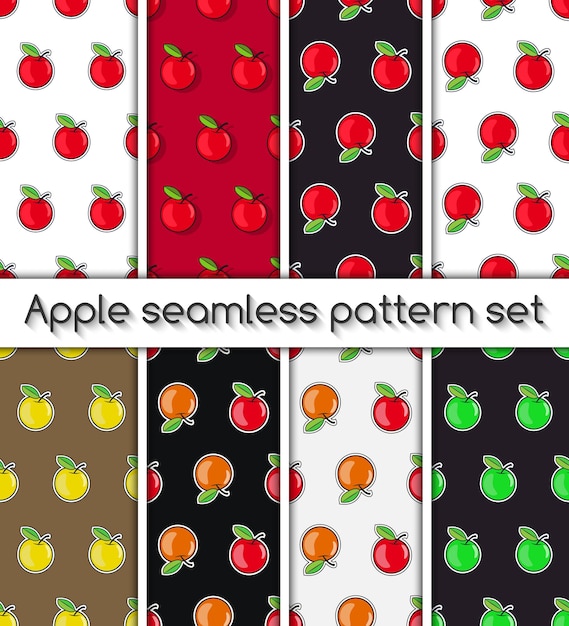 Vibrant Apple Motif Collection: Diverse Seamless Patterns | Jiffy Designs