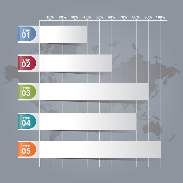Minimalist Bar Graph Infographic with Colorful Numbered Sections ...
