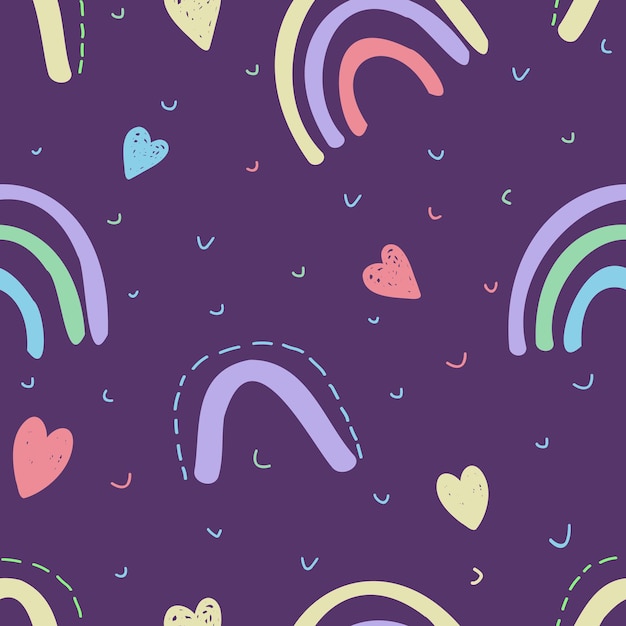 Whimsical Rainbows and Hearts on Starry Night Sky | Jiffy Designs