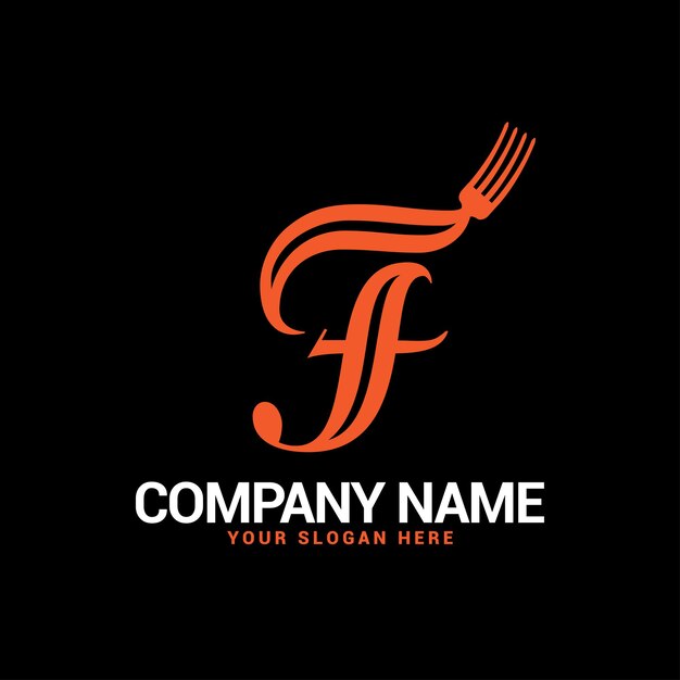 Elegant Cursive F Fork Logo Design for Dining or Food Brands | Jiffy ...