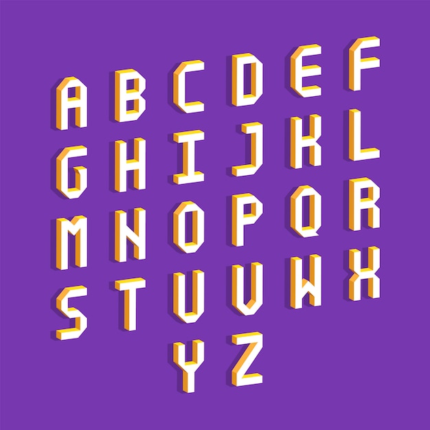 Vibrant Retro Alphabet Lettering on Vivid Purple Background | Jiffy Designs