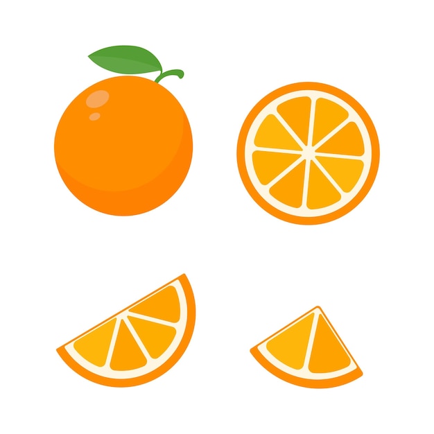 Vibrant Orange Fruit Collection with Sliced Segments | Jiffy Designs