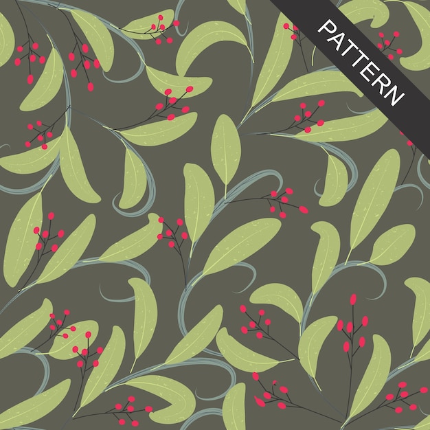Vibrant Botanical Pattern with Lush Foliage and Berries | Jiffy Designs