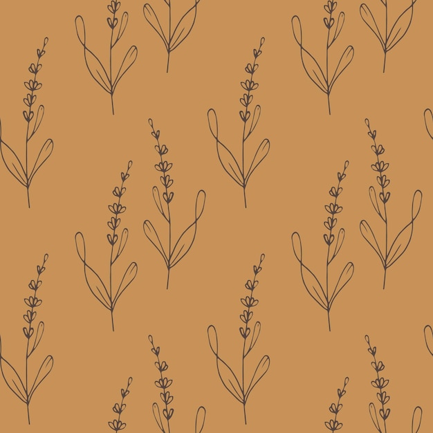 Minimalist Floral Pattern in Earthy Tones | Jiffy Designs