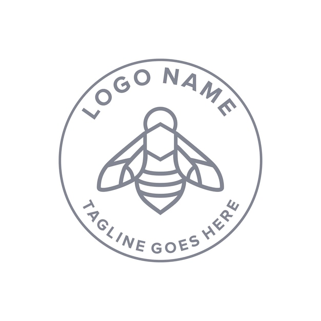 Minimalist Circular Bee Logo with Tagline | Jiffy Designs