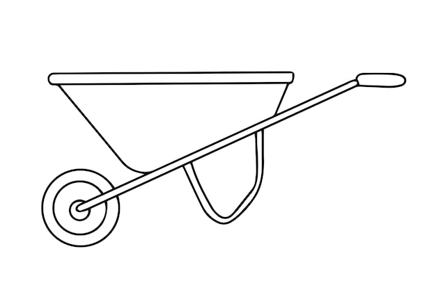 Minimalist Wheelbarrow Illustration for Versatile Design Use | Jiffy ...