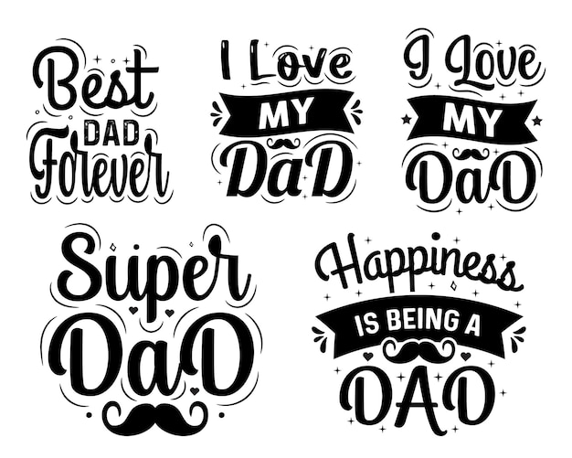 Diverse Collection of Inspirational Dad-Themed Typographic Designs ...