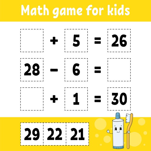 Engaging Math Game Challenges Kids to Solve Equations | Jiffy Designs