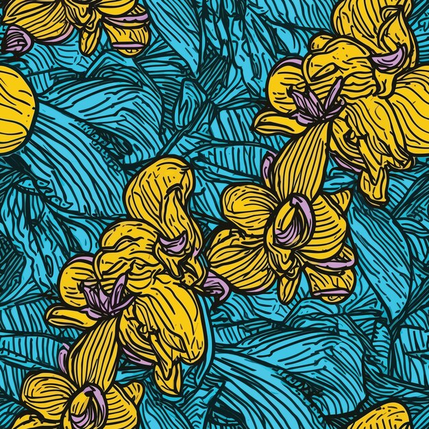 Vibrant Orchid Garden: A Tropical Floral Tapestry | Jiffy Designs