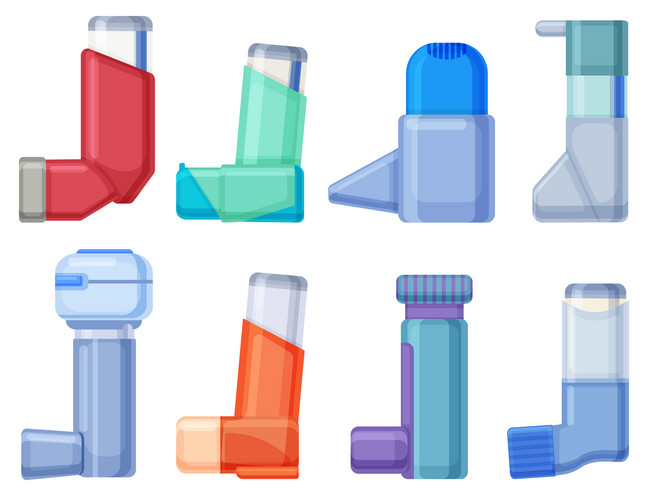 Inhaler Isolated Cartoon Set Icon. Vector Illustration Illustration ...
