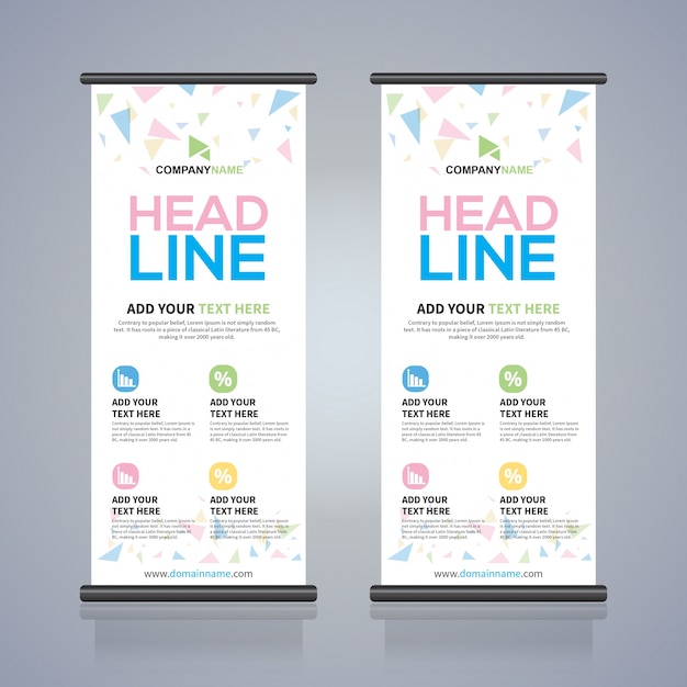 Vibrant and Informative Rollup Banner for Company Headline | Jiffy Designs
