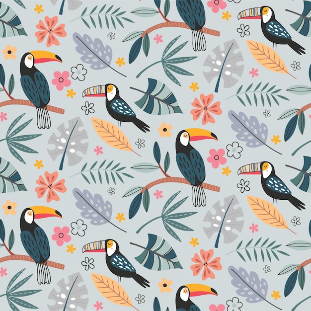 Vibrant Tropical Toucan Pattern | Jiffy Designs
