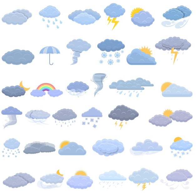 Diverse Collection of Whimsical Weather Icons and Symbols | Jiffy Designs