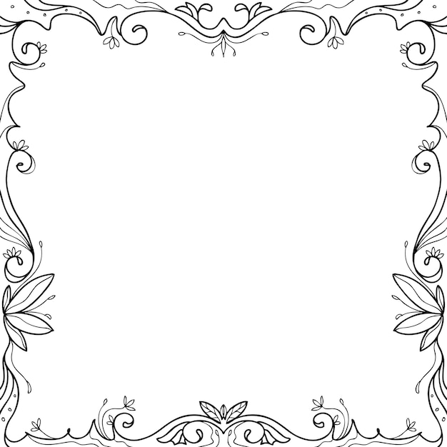 Ornate floral frame with delicate swirling patterns | Jiffy Designs