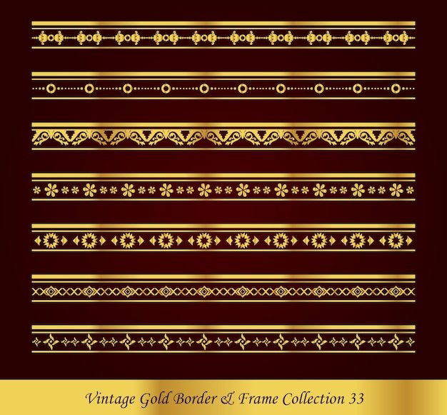 Elegant Vintage Gold Borders and Frames Collection | Jiffy Designs