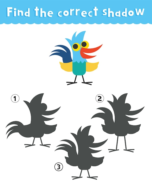 Vibrant Rooster Shadow Matching Game | Jiffy Designs