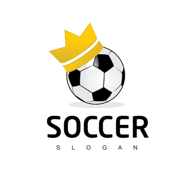 Iconic Soccer Ball Emblem with Regal Crown Emblem | Jiffy Designs