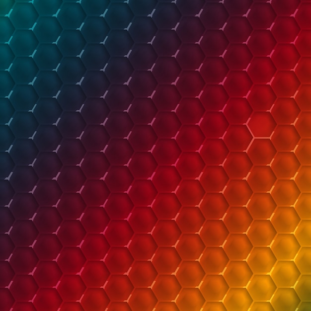 Vibrant Hexagon Mosaic in Fiery Gradient Hues | Jiffy Designs