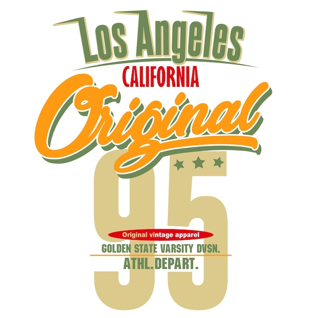 Vintage Los Angeles California Original 55 Graphic Design | Jiffy Designs