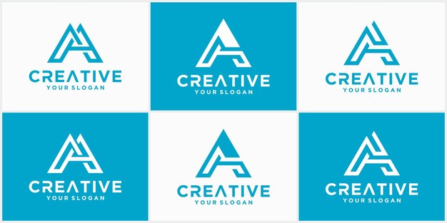 Dynamic Geometric A-Shape Logos in Vibrant Turquoise | Jiffy Designs