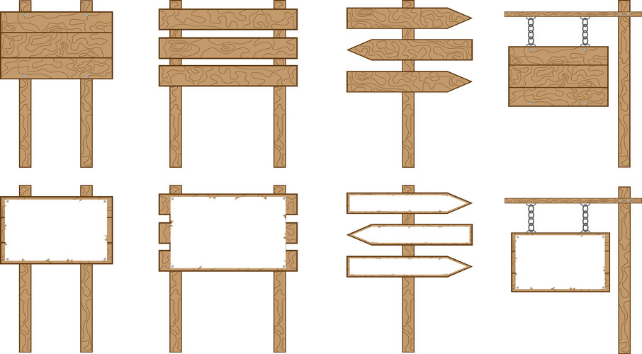 Wood Signs Illustrated On White | Jiffy Designs