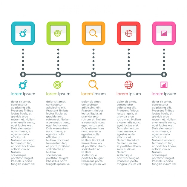 Colorful Infographic Timeline with Vibrant Icon Illustrations | Jiffy ...