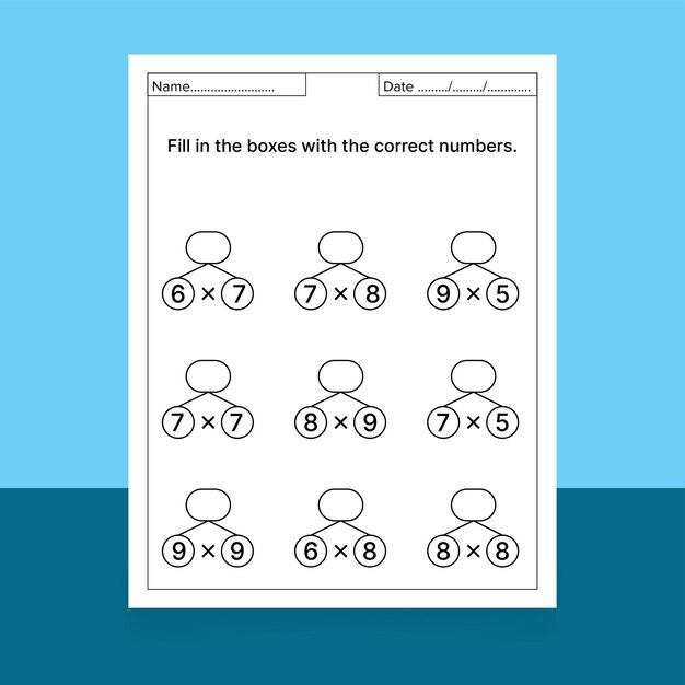 Engaging Math Worksheet with Numbered Boxes | Jiffy Designs