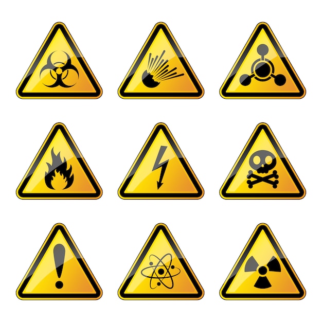 Hazard Warning Signs: Radiation, Explosion, Biohazard Symbols | Jiffy ...