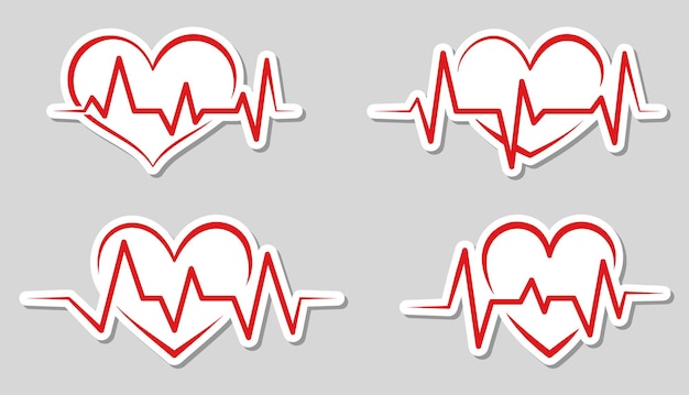 Vibrant Heart Rhythm Symbols with Pulsing Electrocardiogram Lines ...