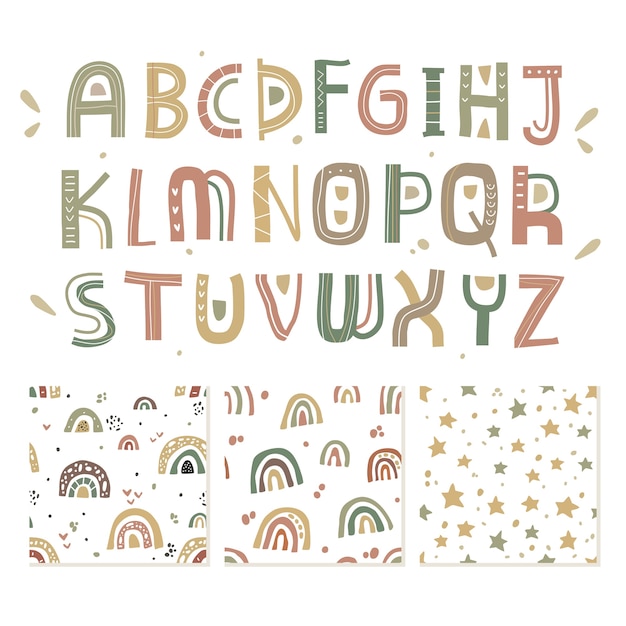 Whimsical Alphabet and Vibrant Pattern Collection | Jiffy Designs