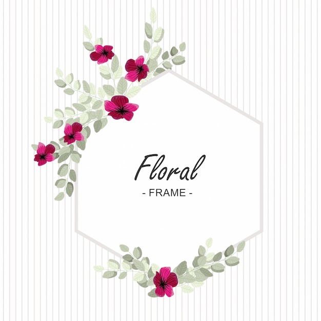 Elegant Floral Frame with Burgundy Blooms and Eucalyptus | Jiffy Designs