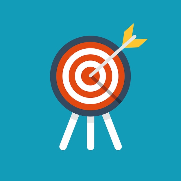 Bullseye Target with Piercing Arrow on Turquoise Background | Jiffy Designs