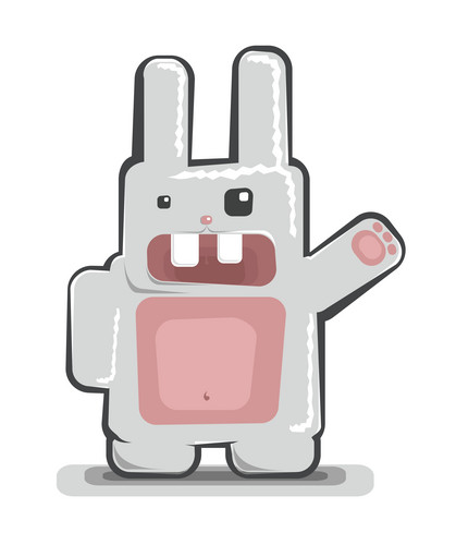 Vector Illustration Of Funny White Rabbit | Jiffy Designs