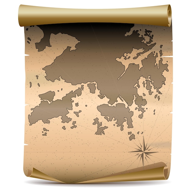 Antique World Map on Aged Parchment Scroll | Jiffy Designs